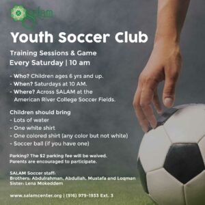 Youth Soccer Club SALAM Islamic Center Sacramento CA