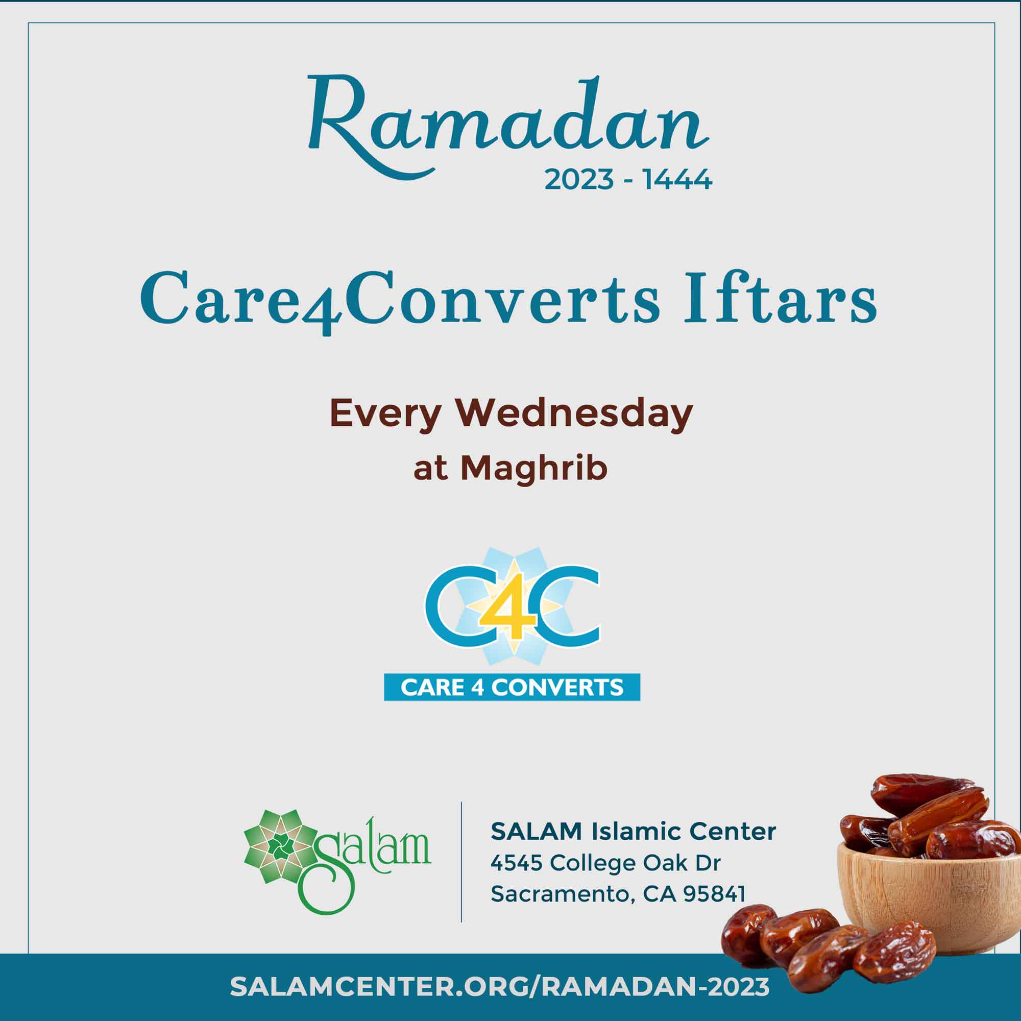 Care4Converts Iftar 2023 Ramadan at SALAM Islamic Center