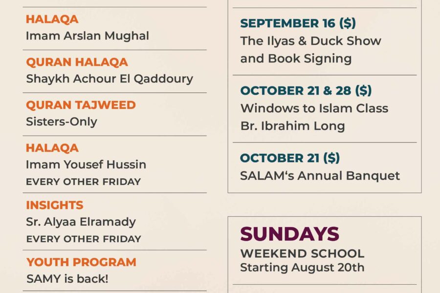 SALAM Events Programs Fall 2023 Sacramento CA