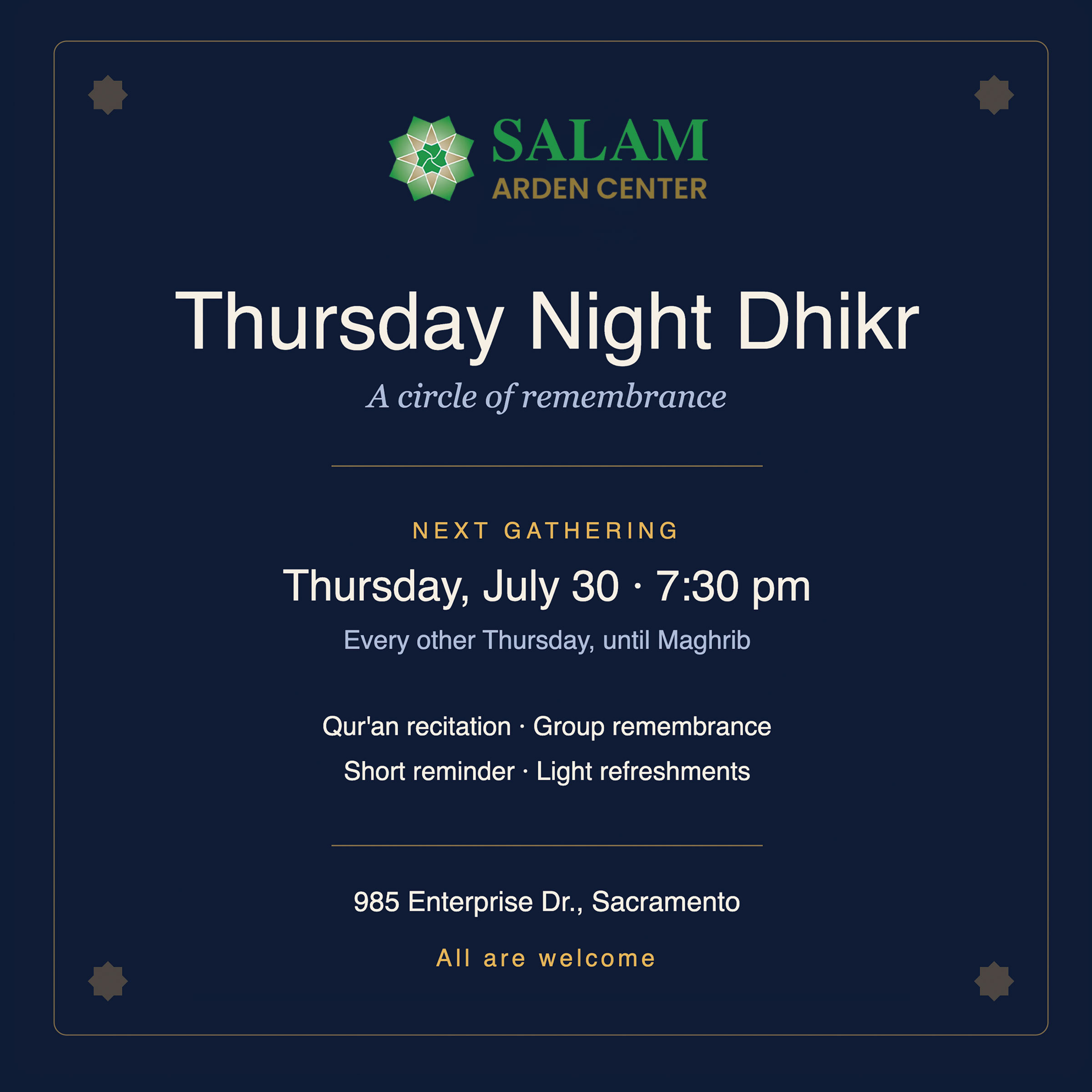 Thursday Night Dhikr